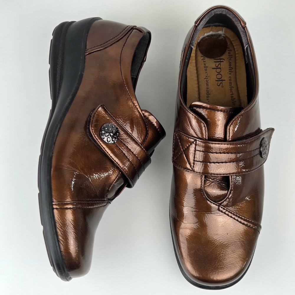 Padders Bronze Metallic Synthetic Patent Simone Dual Fit Smart‎ Shoe Comfort 6.5